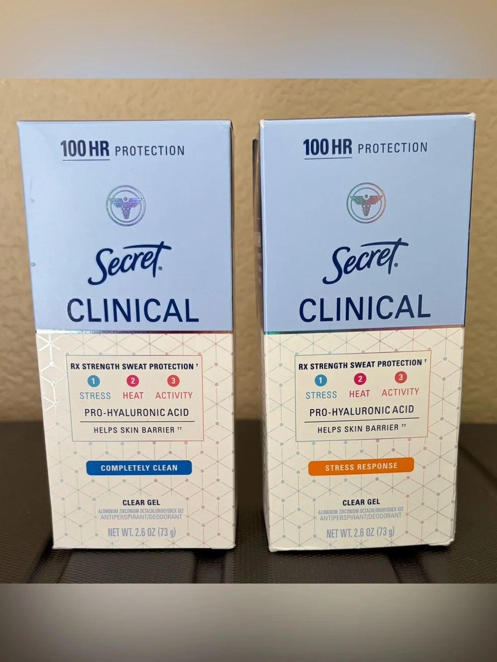 New Secret Clinical Clear Gel 2 Pack 2.6 oz | Stress Response + Completely Clean